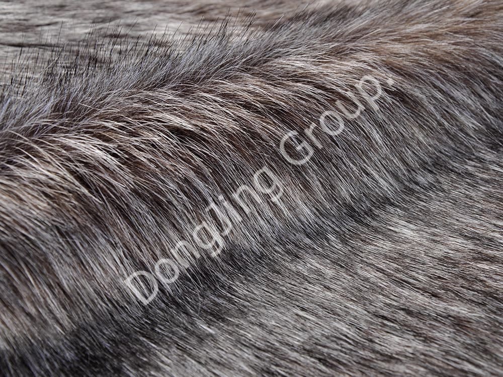 DP0801-Kávová spona na bielo farbený hrot faux fur fabric