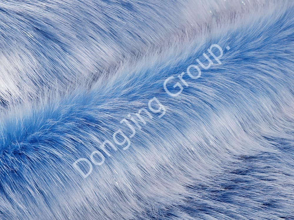 DP0711-Modrá spona strieborné ťahadlo drôtu biele faux fur fabric