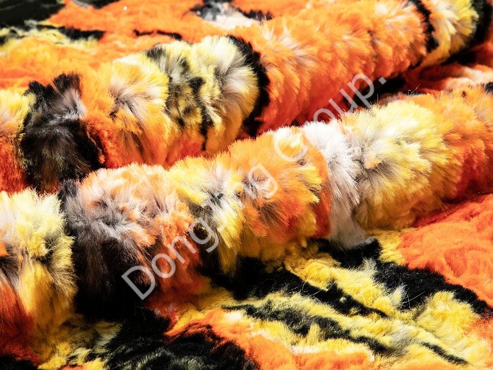 7KT0362-Sivobiela potlač králičej srsti faux fur fabric