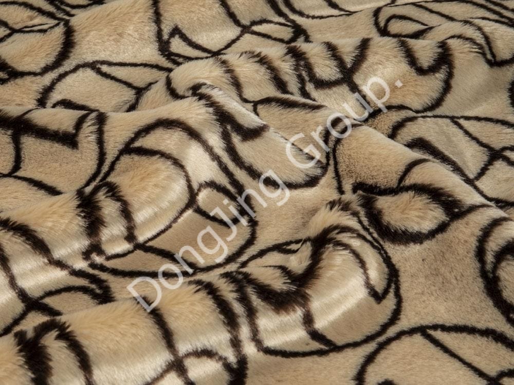 9HW0504-Dvojfarebná žakárová králičia srsť faux fur fabric