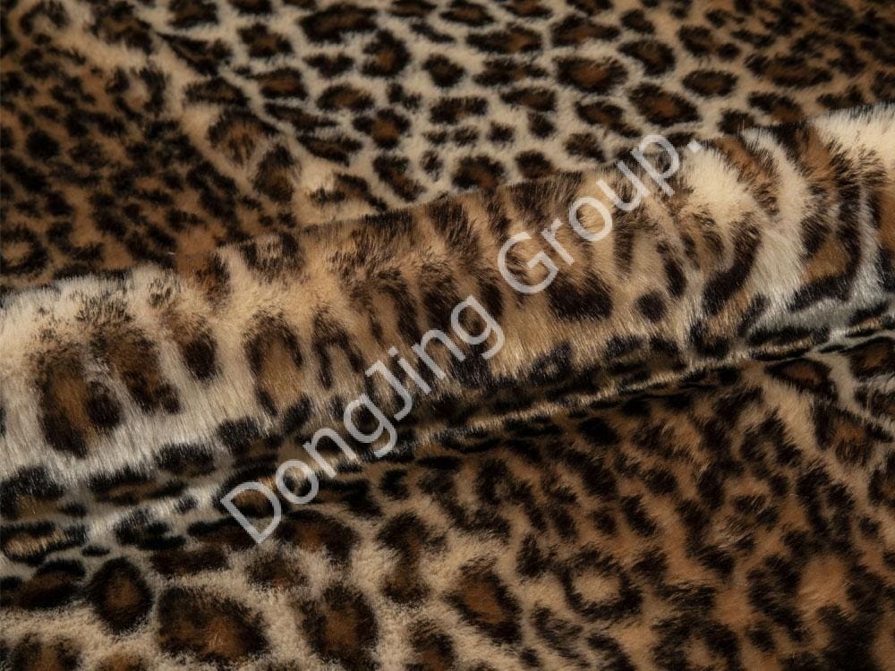 9P2009-Dvojitá súprava ryžovej potlače s leopardím vzorom faux fur fabric