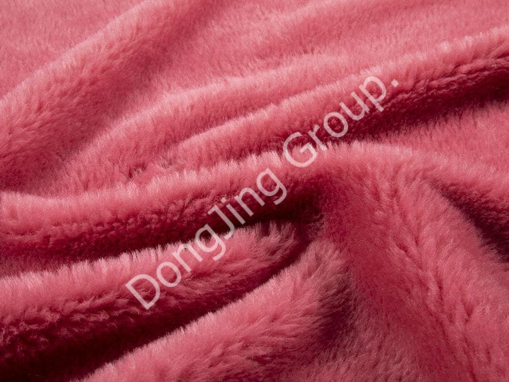 9P2629-Ružové červené jahňacie vlasy faux fur fabric