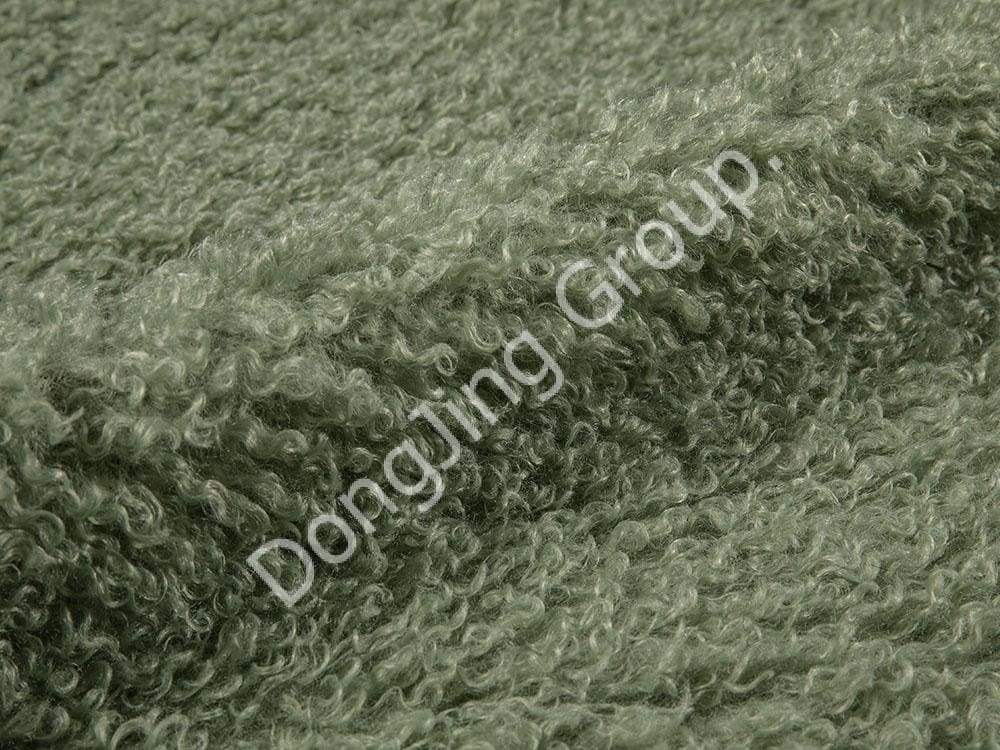 9Q0404-Zelené tibetské kašmírové jahňacie vlasy faux fur fabric