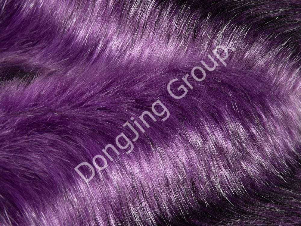 9W0352-Fialové a fialové chlpaté knedle faux fur fabric