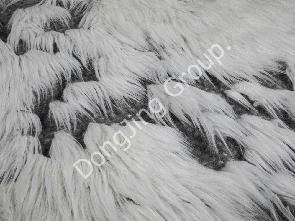 9W0925-White lift šedá líška proti kulmovaniu vlasov faux fur fabric