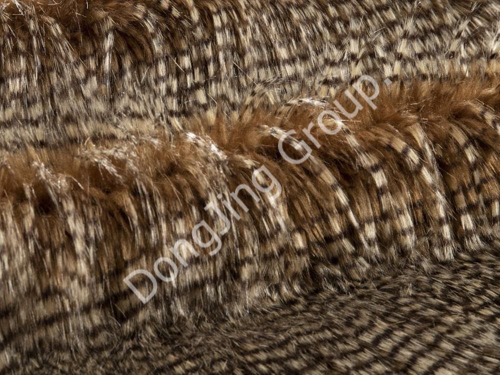 9W1111-Dvojfarebné žakárové chlpaté bažantie vlasy faux fur fabric