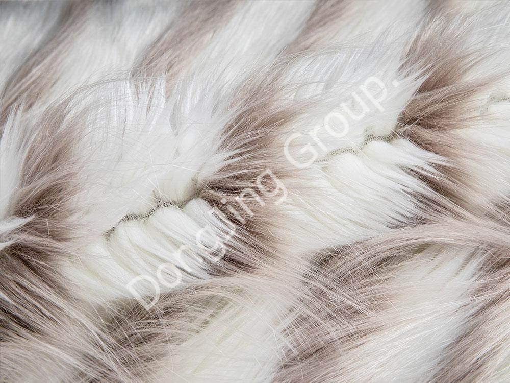 9W1151-Trojfarebná žakárová dutá vlčia srsť faux fur fabric