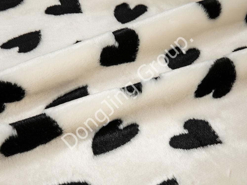 9W1505-Miti čierna králičia srsť faux fur fabric