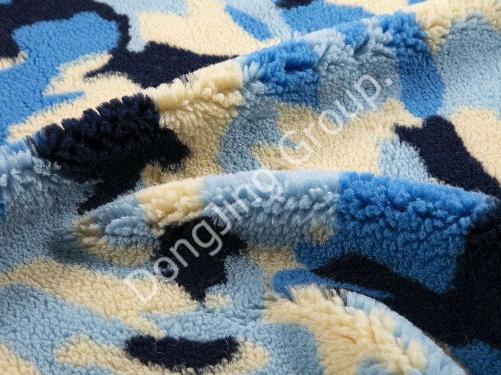 9R0003-4-farebná maskáčová jahňacia vlna faux fur fabric