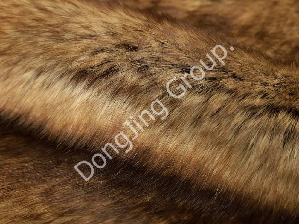 DP0628-Hnedý vyťahovací faux fur fabric