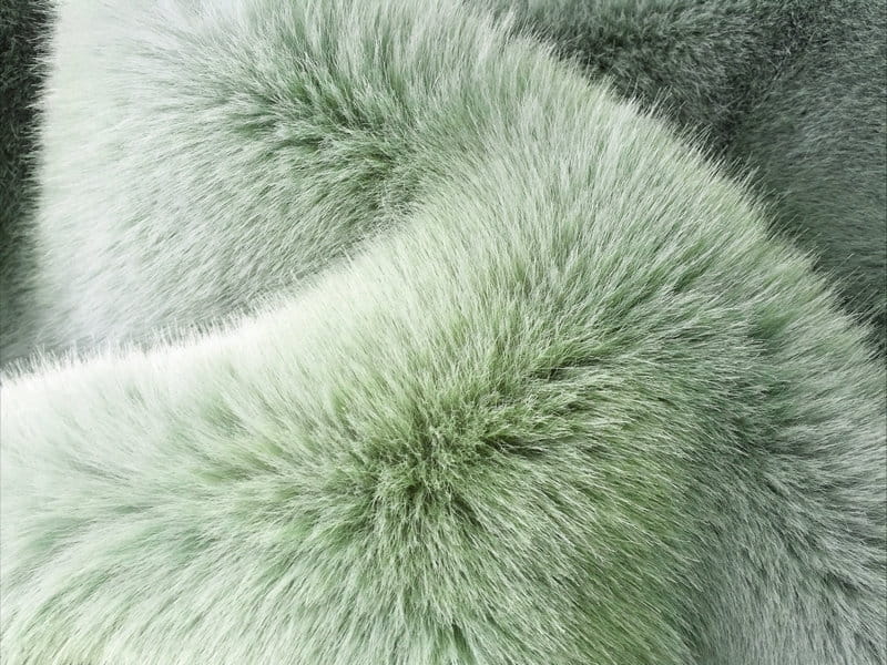 XD0011-Kardamónová zelená zlatá líška faux fur fabric